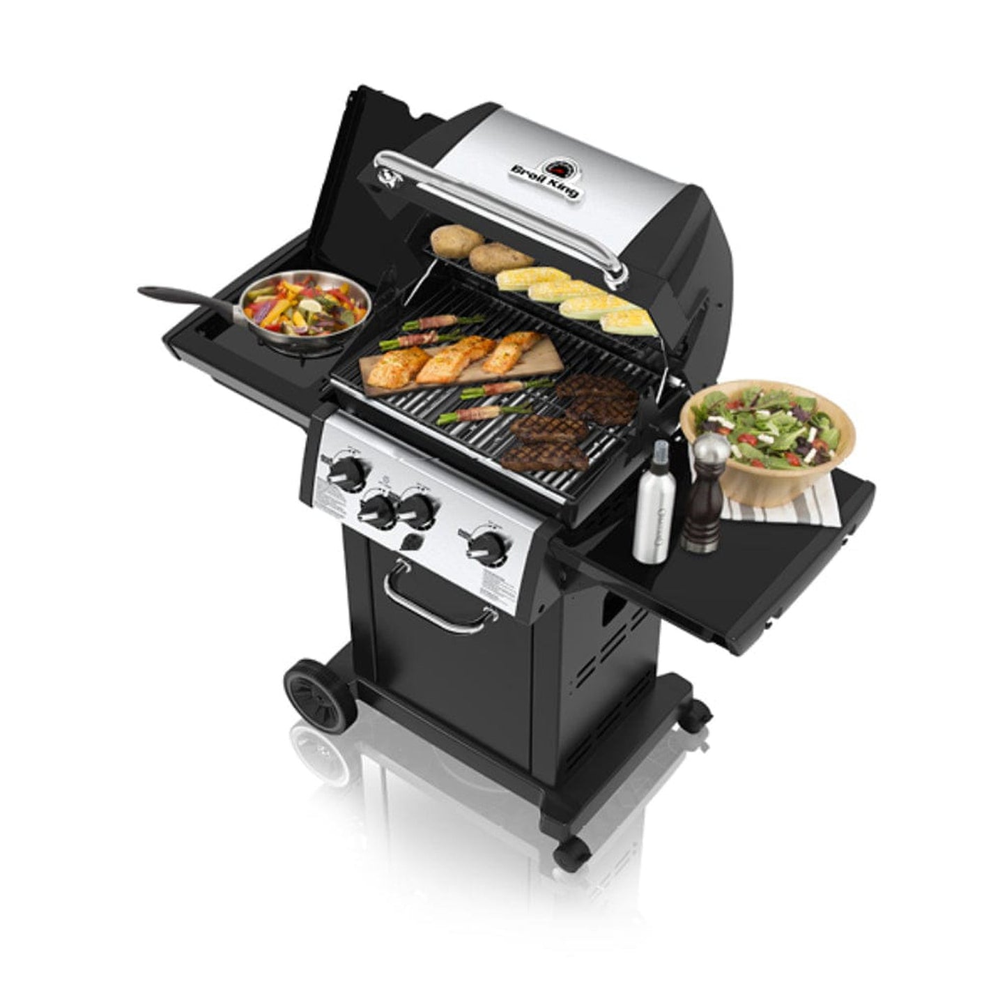 Broil King 51" 3-Burner Black Monarch 340 Gas Grill w/ Side Burner
