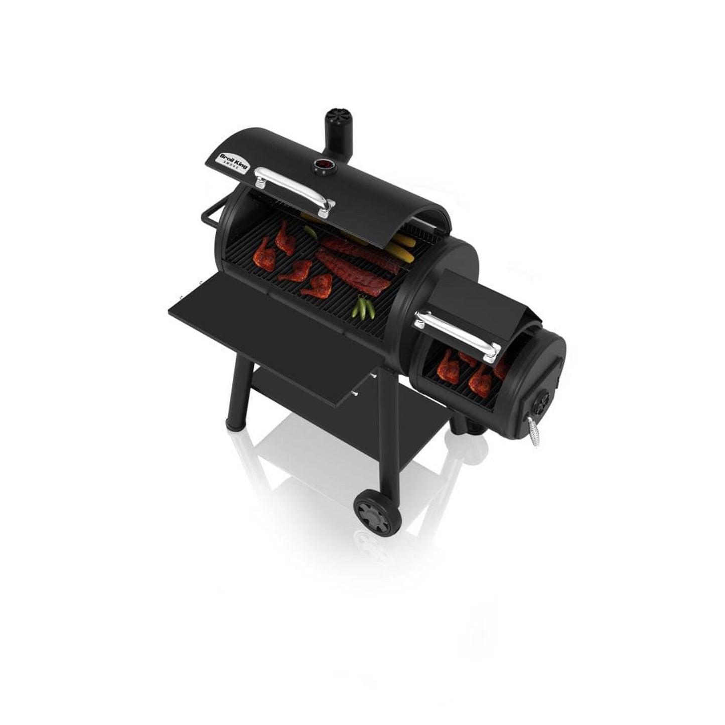 Broil King Smoke 60" Black Regal Offset 500 Charcoal Smoker/Grill