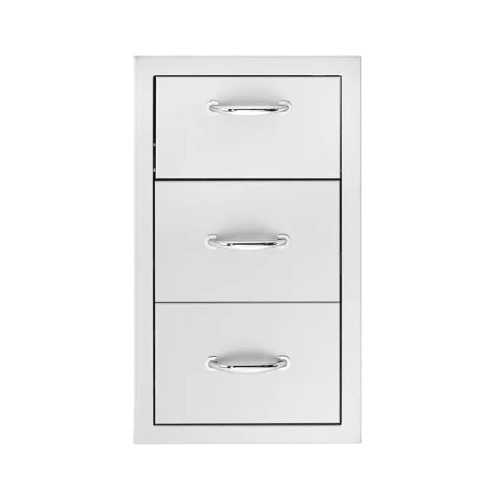 TrueFlame 17" Stainless Steel Vertical 2-Drawer and Paper Towel Holder Combo