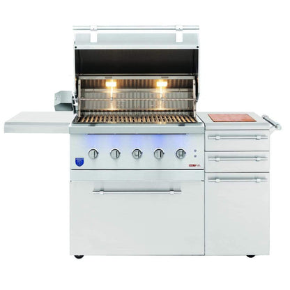 American Made Grills by Summerset Encore Series 36" 5-Burner Freestanding Hybrid Grill