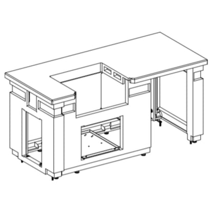 American Outdoor Grill 75" Café Blanco Base Pre-Fab GFRC Island with Double Drawer Cut-out