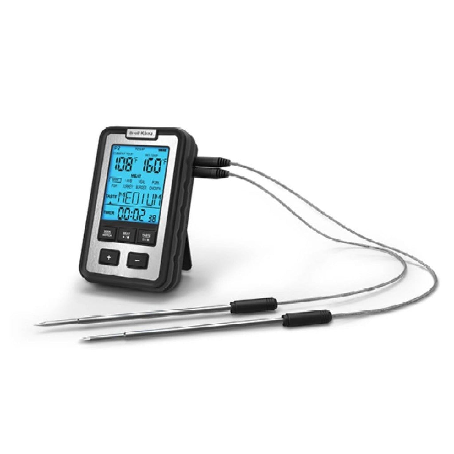 Broil King 10" Black Digital Side Table Thermometer w/ Meat Probes