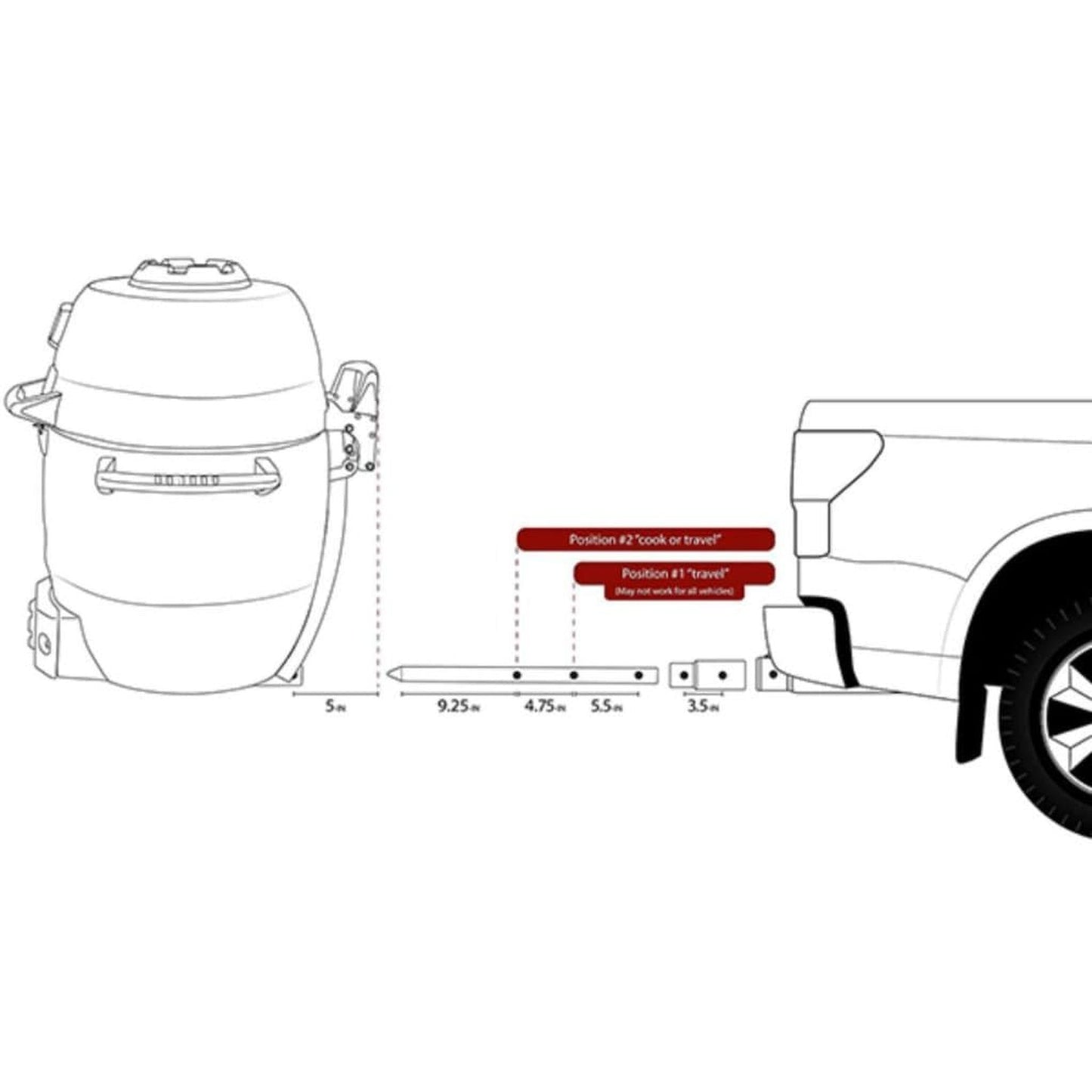 Broil King 23" Black Hitch Adaptor Kit for Keg Grills