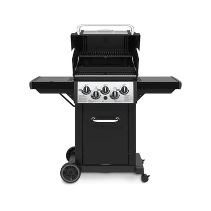 Broil King 51" 3-Burner Black Monarch 390 Gas Grill w/ Side Burner &