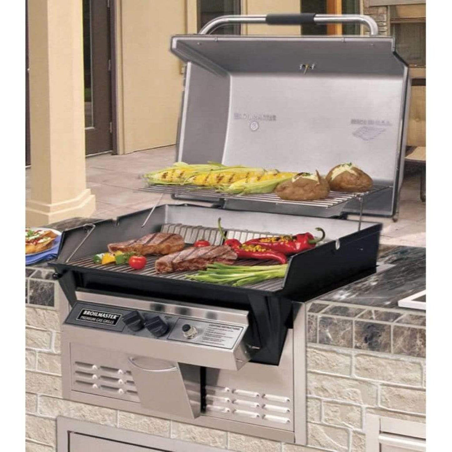 Broilmaster P3X Premium Built-In Natural Gas Grill With Built-In Kit