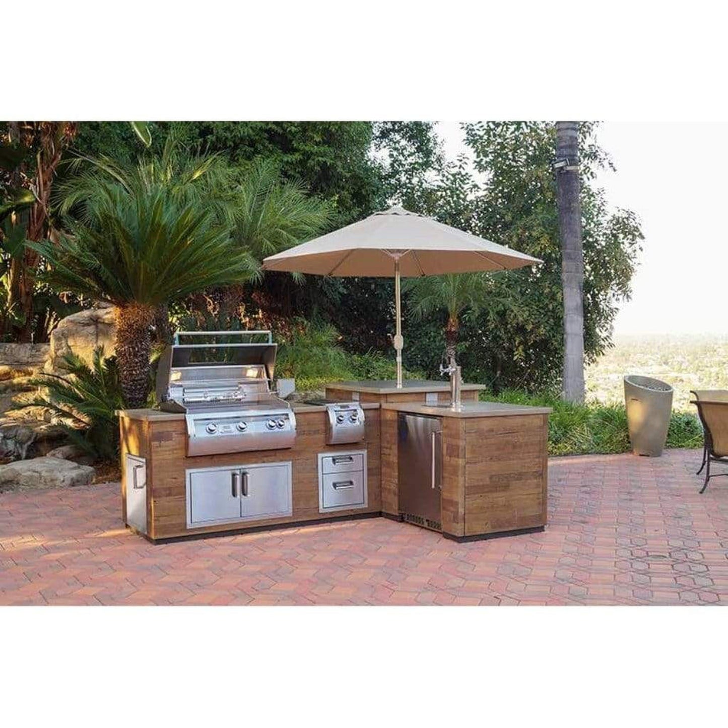 Fire Magic 116" L-Shaped Reclaimed Wood Island System w/ Polished