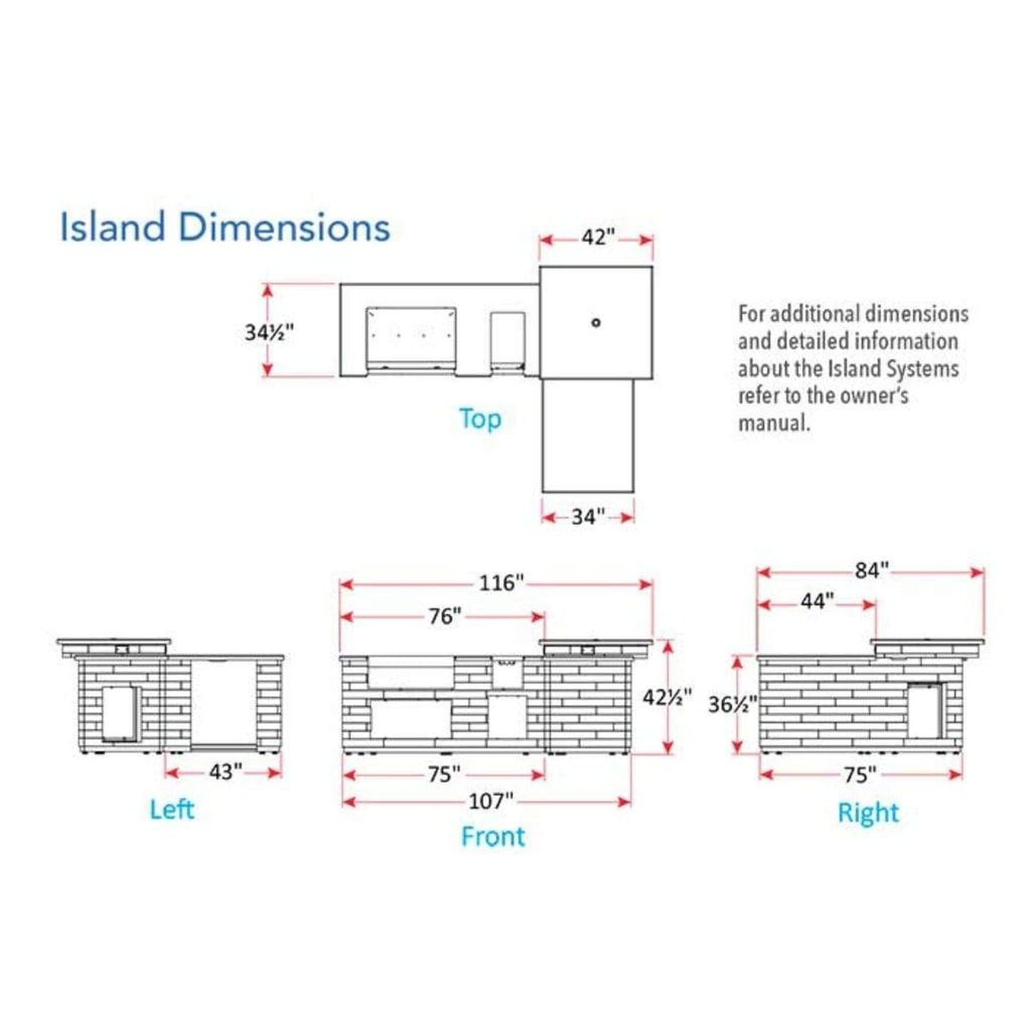 Fire Magic 116" L-Shaped Reclaimed Wood Island System w/ Polished