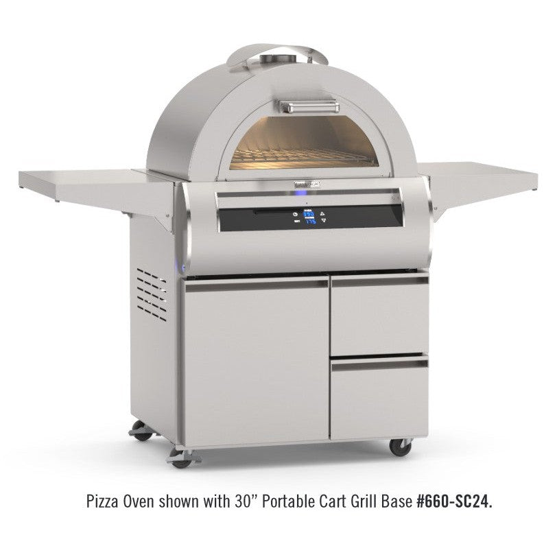 Fire Magic Echelon 5660 30" Black Glass Built-In Natural Gas Pizza
