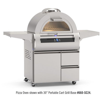 Fire Magic Echelon 5660 30" Black Glass Built-In Natural Gas Pizza