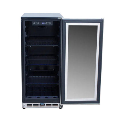 TrueFlame 15" Outdoor Rated Fridge with Glass Door