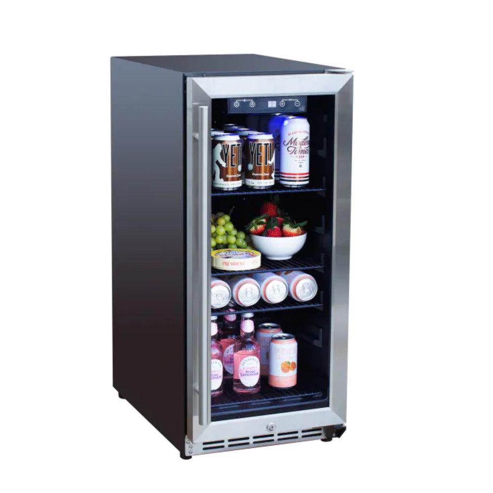 TrueFlame 15" Outdoor Rated Fridge with Glass Door