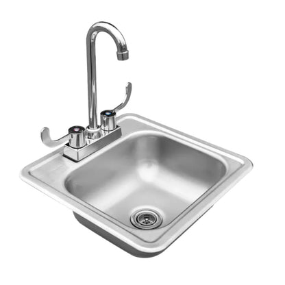 TrueFlame 15" x 15" Stainless Steel Drop-In Sink