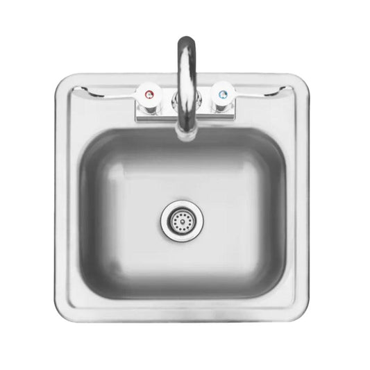 TrueFlame 15" x 15" Stainless Steel Drop-In Sink