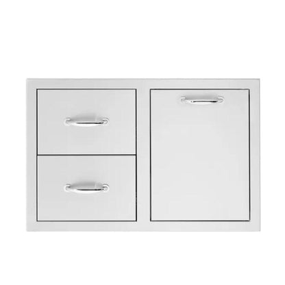 TrueFlame 33" Stainless Steel 2-Drawers and Access Door Combo