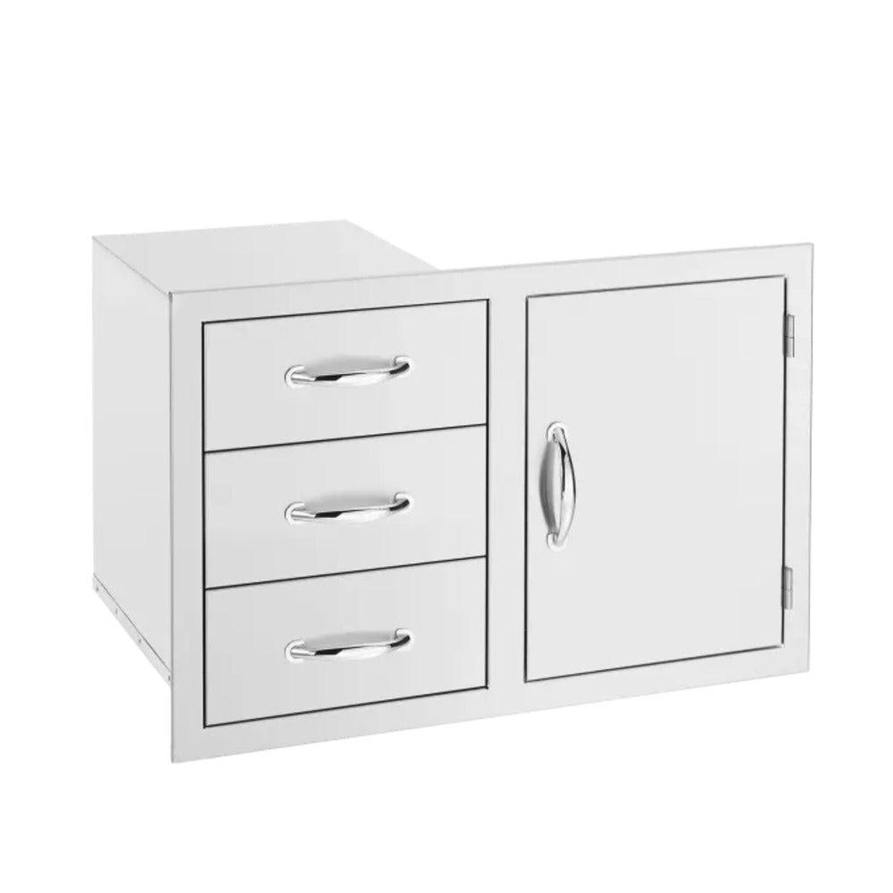 TrueFlame 33" Stainless Steel 3-Drawers and Access Door Combo