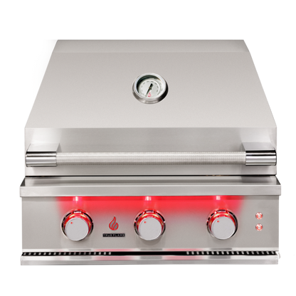 TrueFlame E Series 25" Stainless Steel 3-Burner Built-In Natural Gas Grill