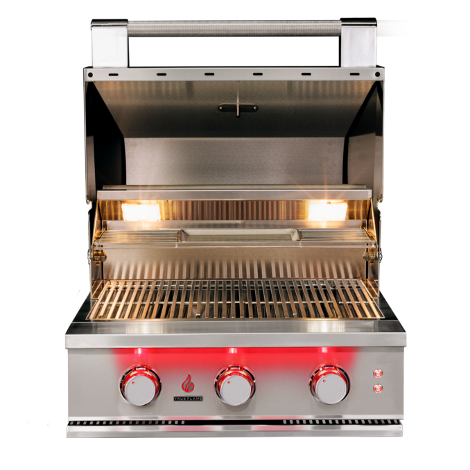 TrueFlame E Series 25" Stainless Steel 3-Burner Built-In Natural Gas Grill