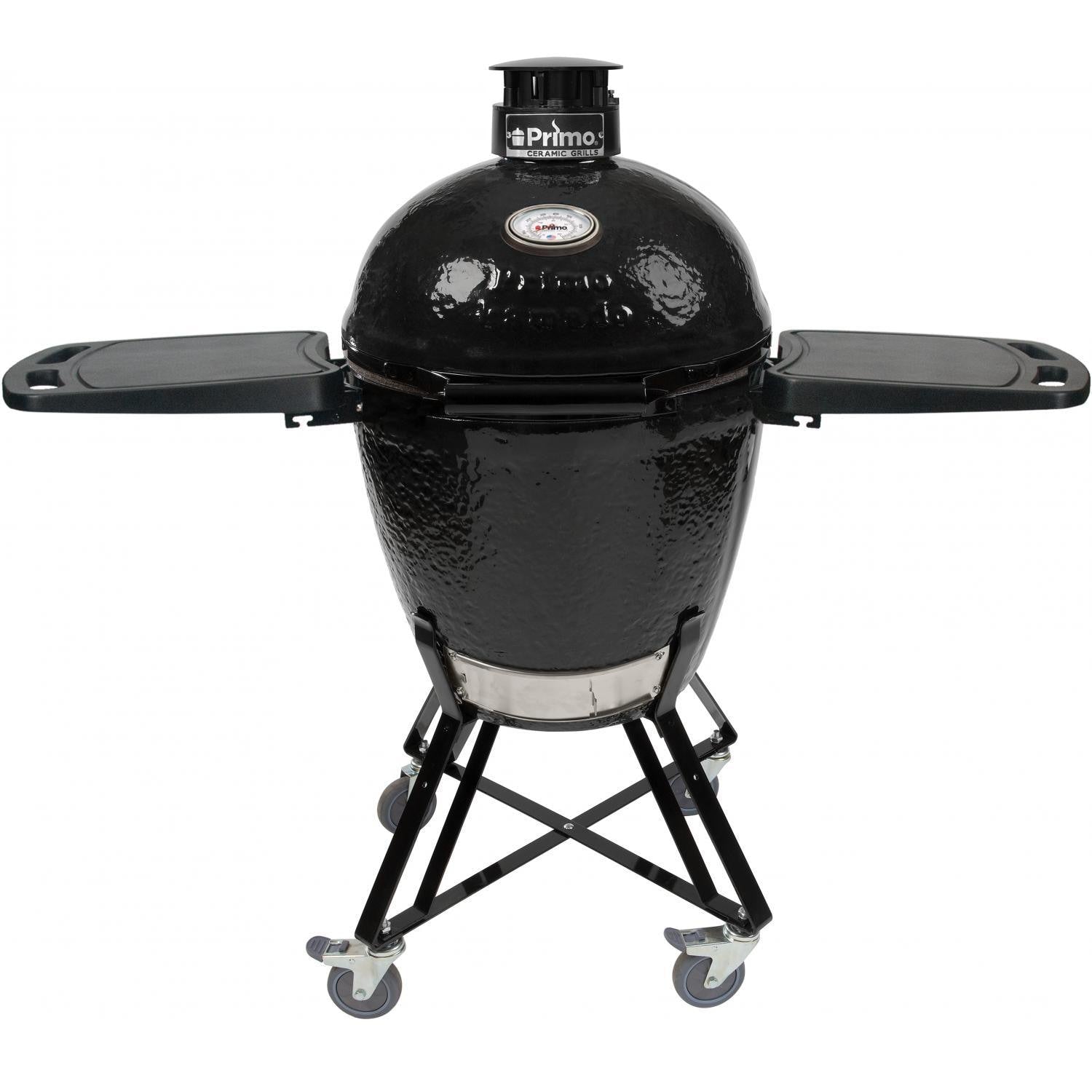 Primo Round Ceramic Charcoal Grill All-In-One | Stand, Shelves &